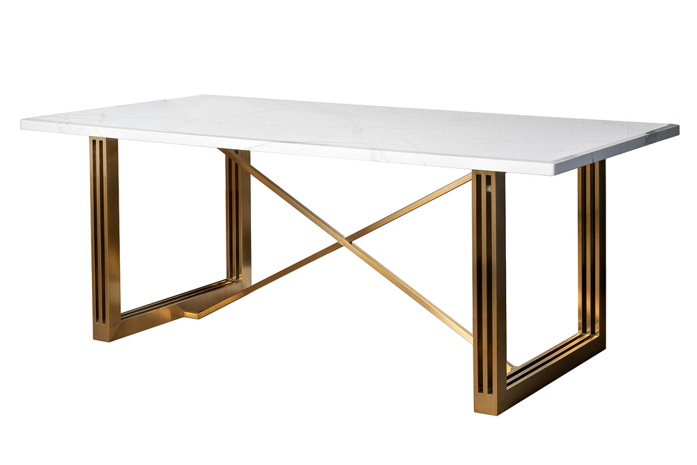 Стол обеденный 200х100х76см Garda Decor белый/золото