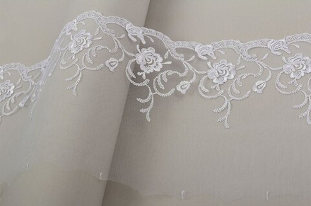 Кружево "Gamma"   "сетка", 190 мм, цв.белый