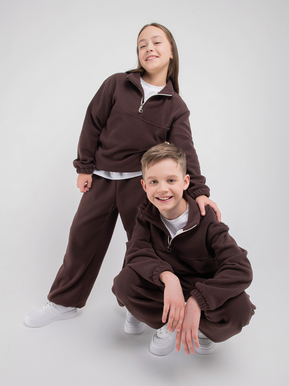 Костюм флисовый с олимпийкой "Шоколад" 7+
