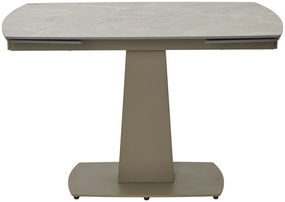 Стол М-City DISAUR Балд (Balde) 120 Латте матовый (Matt Latte Stone Solid Ceramic), Таупе (Taupe)