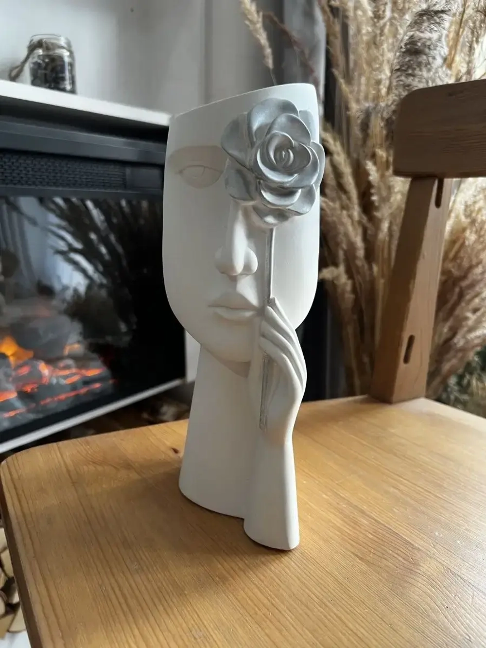 Кашпо - Скульптура - Гипсовая голова Романтик