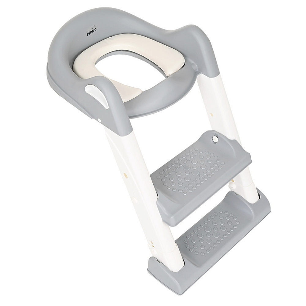 Детское сиденье для унитаза Pituso с лесенкой и ручками 16010 Grey/Серый