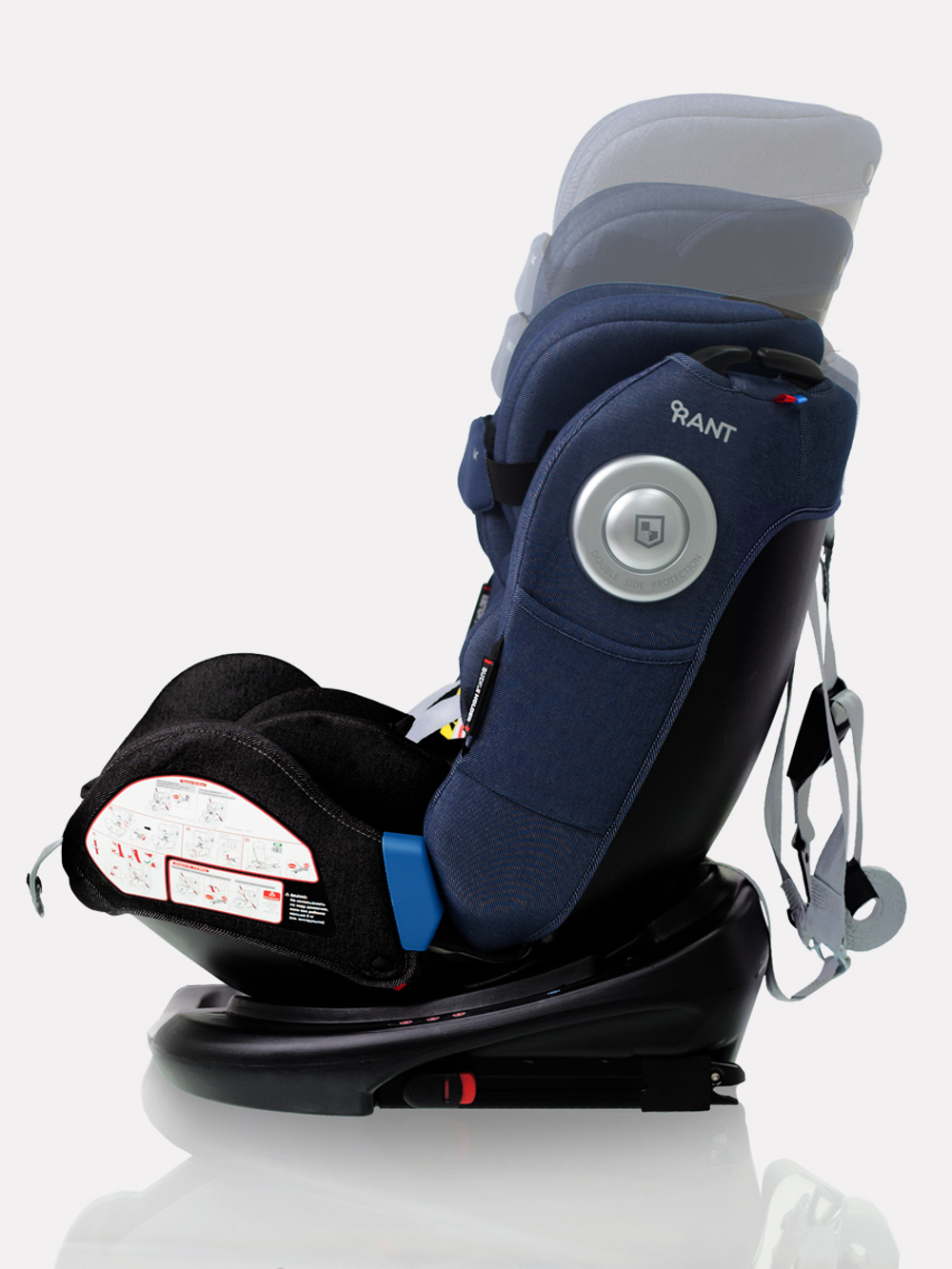 Автокресло C05001 "GT NEW" isofix Top Tether группа 0-1-2-3  (0-36 кг) jeans black/blue