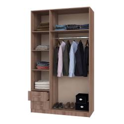 Шкаф 3-х створчатый с ящиками BTS, венге