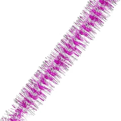 Мишура «Огонёк» 2 м 9 см, Фуксия/Серебро