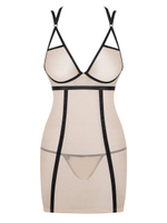 Сорочка Nudelia с мерцающей нитью (Размер: S-M) (Цвет: телесный с черным)