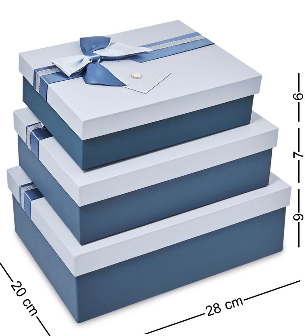 WF-173-A Набор коробок из 3 шт, синий/голубой