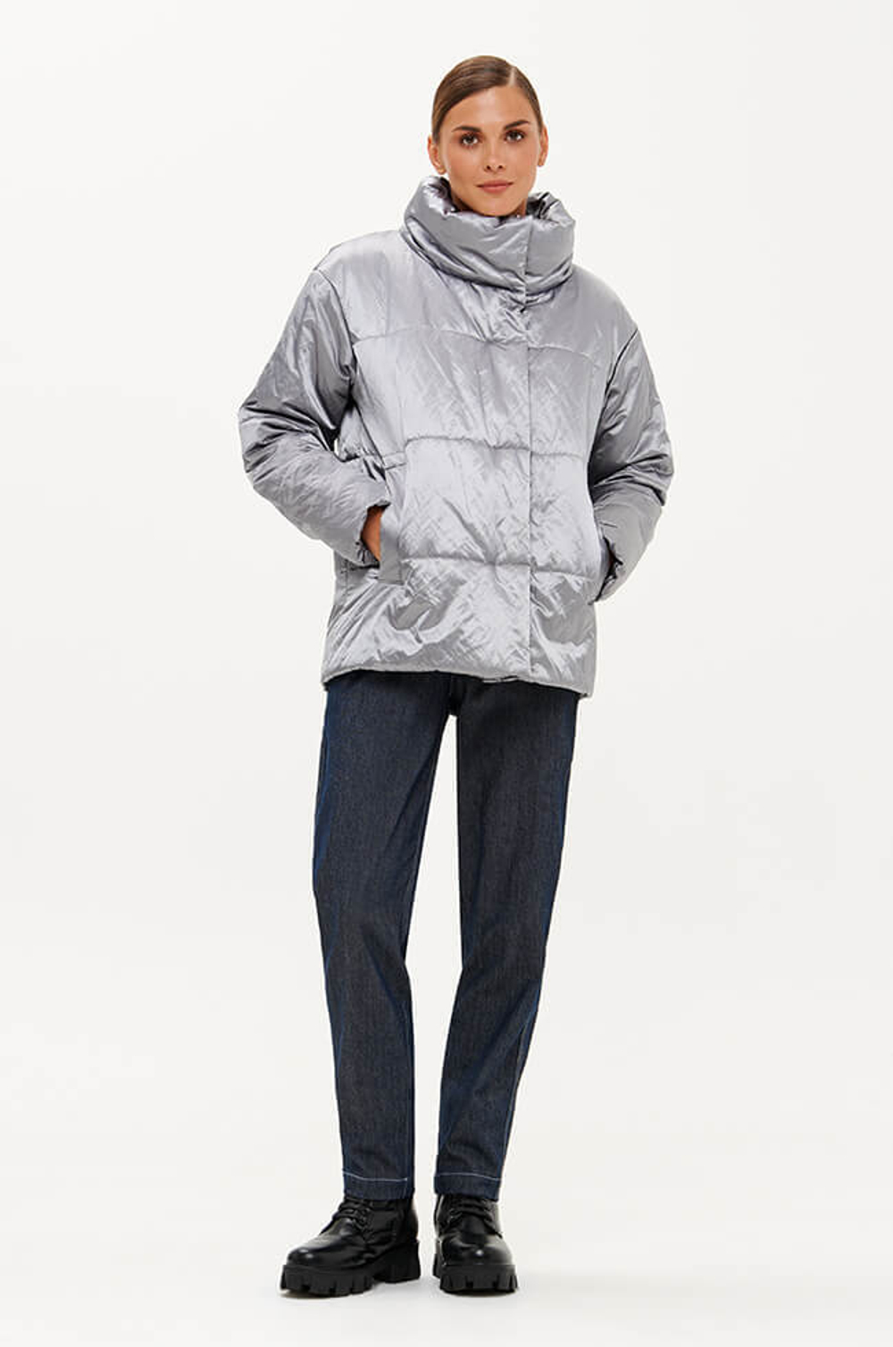 0114 Куртка женская (серо-зеленый)