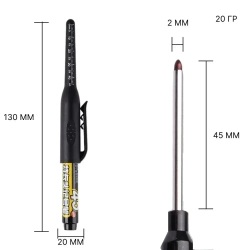 Маркер многоразового использования для вывесок на зданиях, черный, наконечник 45 мм, дополнительные чернила