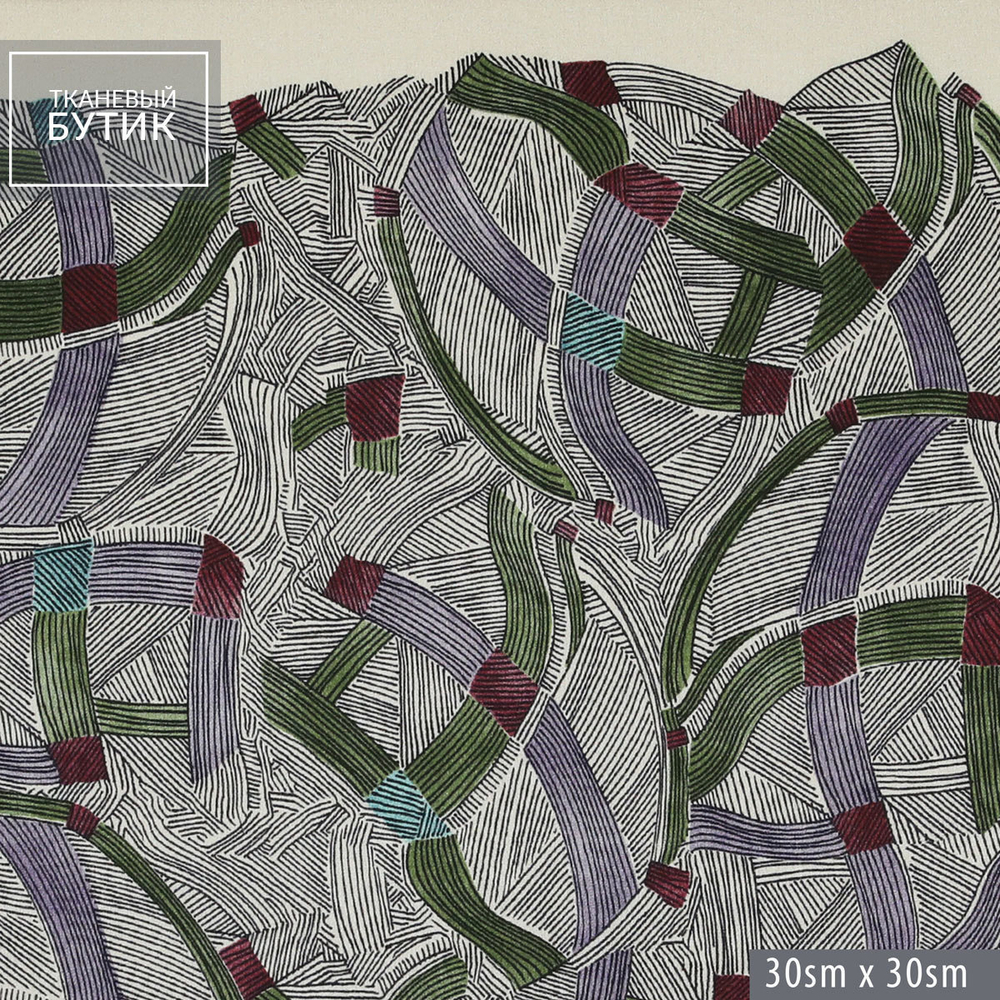 Шелковый квадратный купон с графикой