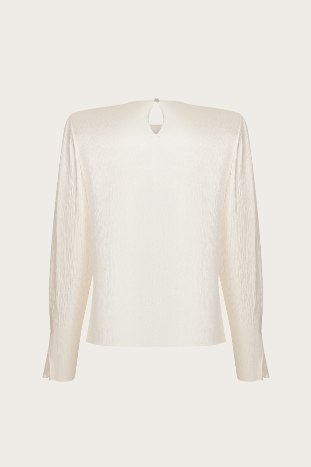 БЛУЗА ИЗ МОЛОЧНОГО ЖАТОГО ФРАНЦУЗСКОГО ШЕЛКА