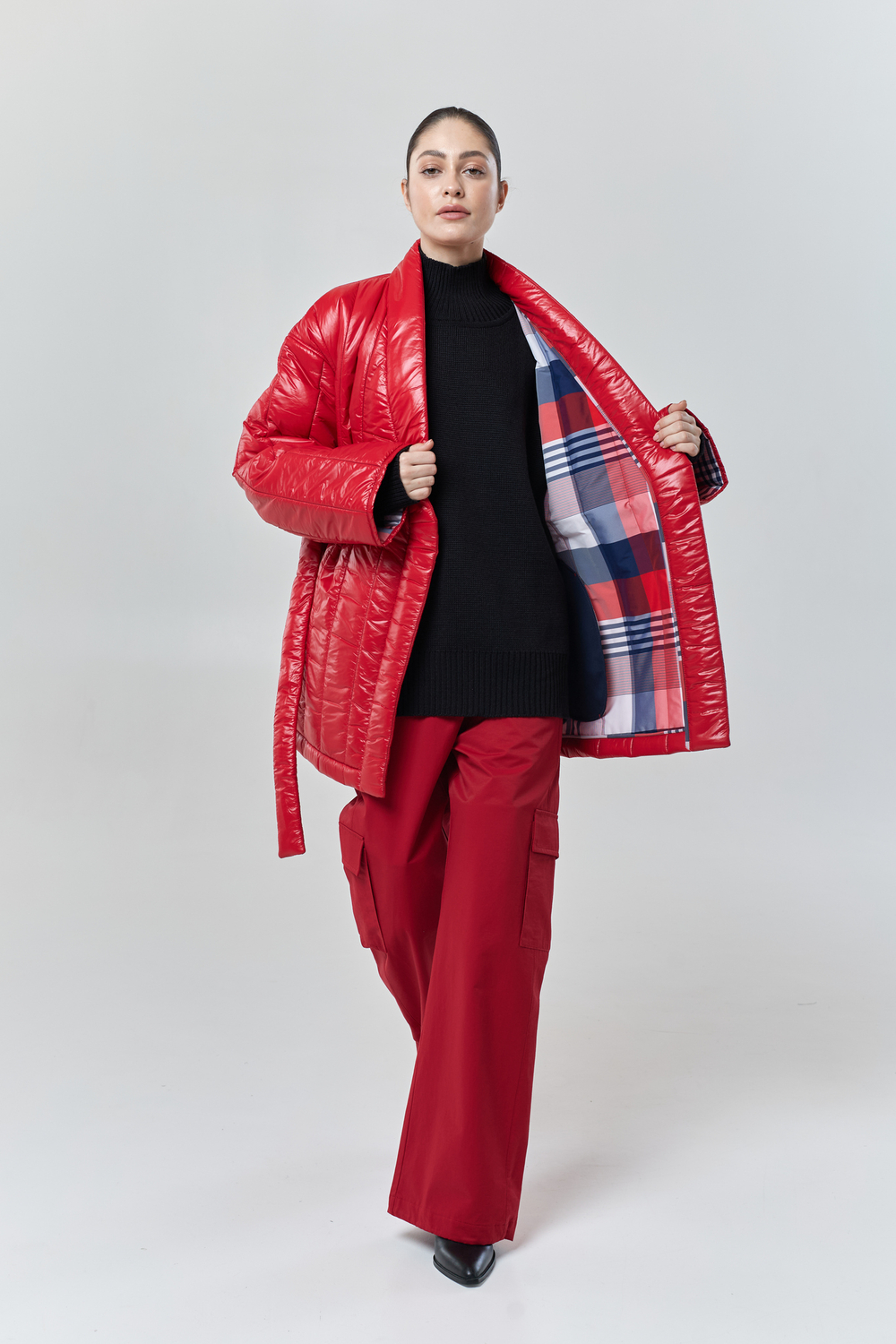 Пуховик - Кимоно укороченный