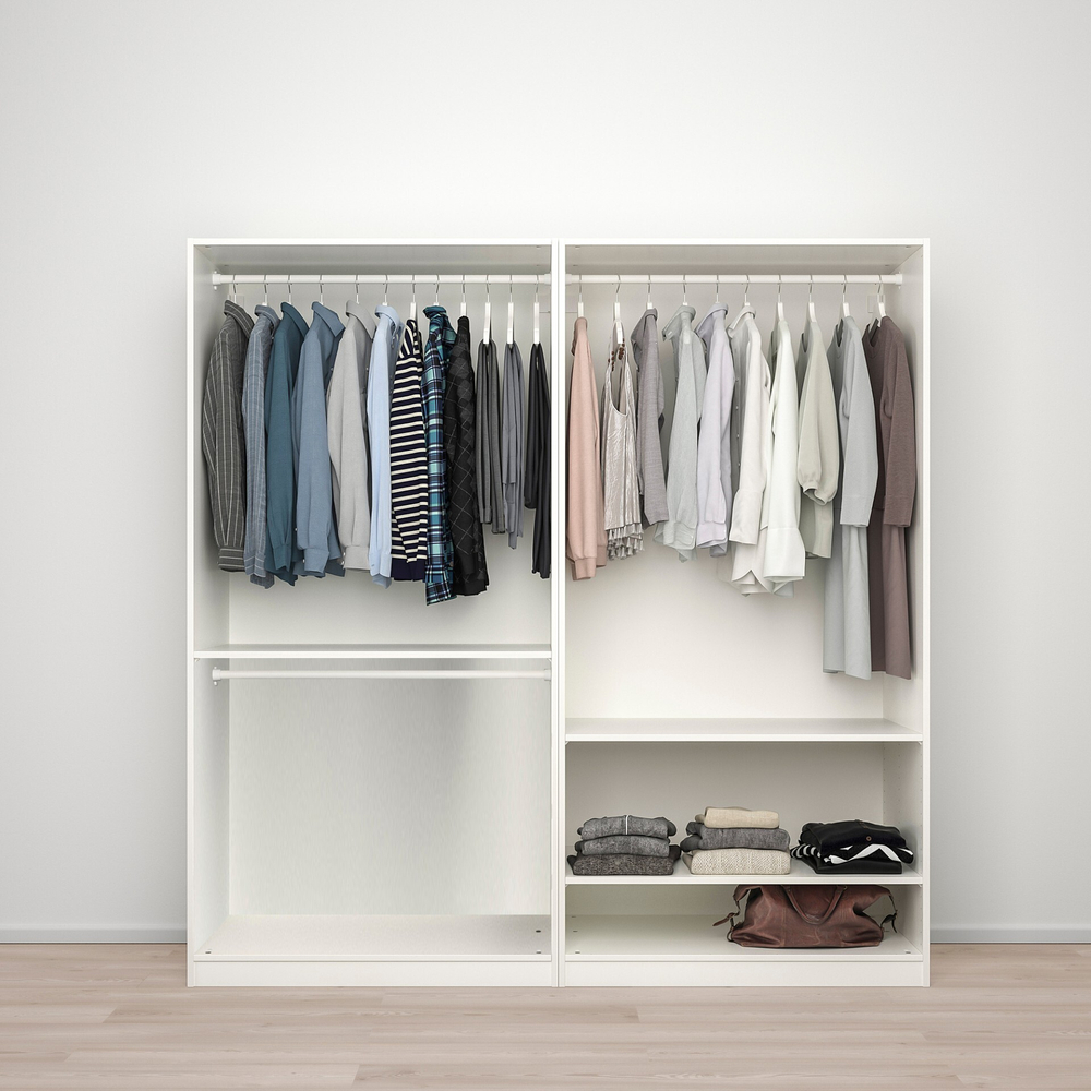 Распашной шкаф PAX FARDAL AHEIM IKEA четырехсекционный (комбинация) (белый)  230*60*220