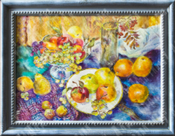 Корягин С.Н. Натюрморт с яблоками. Бумага, акварель.