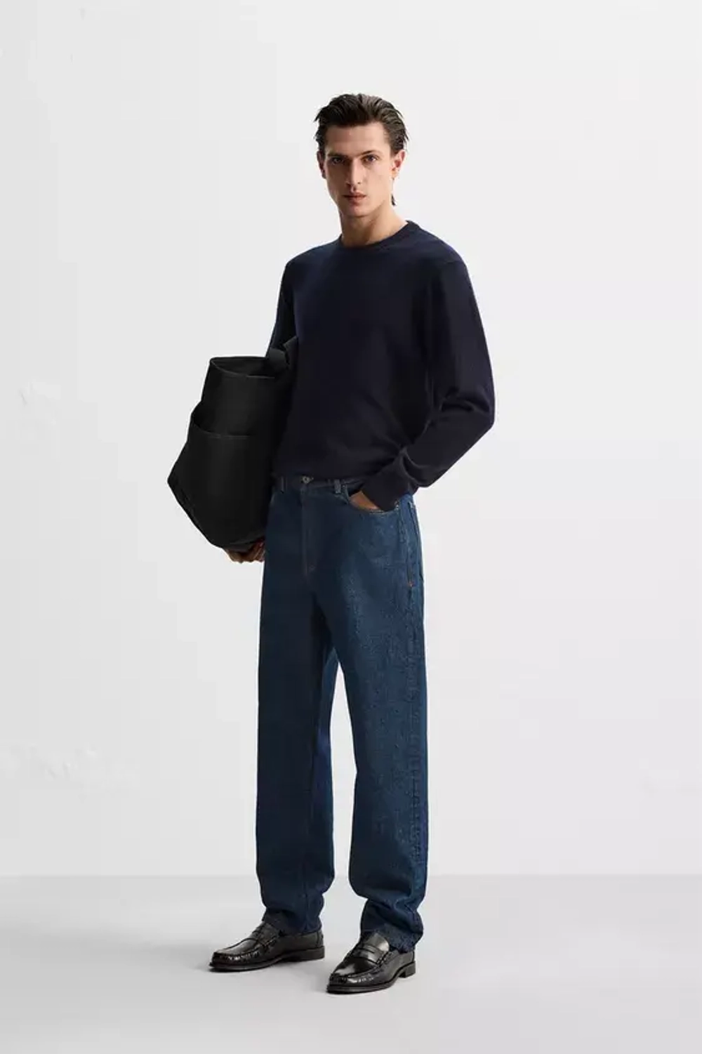 ZARA СВИТЕР ИЗ 100% КАШЕМИРА, МОРСКОЙ СИНИЙ