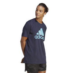 Мужское теннисное поло adidas Essentials Single Jersey Big Logo T-Shirt Men - Dark Blue, Turquoise