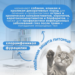 Капли глазные для профилактики и лечения болезней глаз АВЗ БАРС для собак и кошек, 10 мл