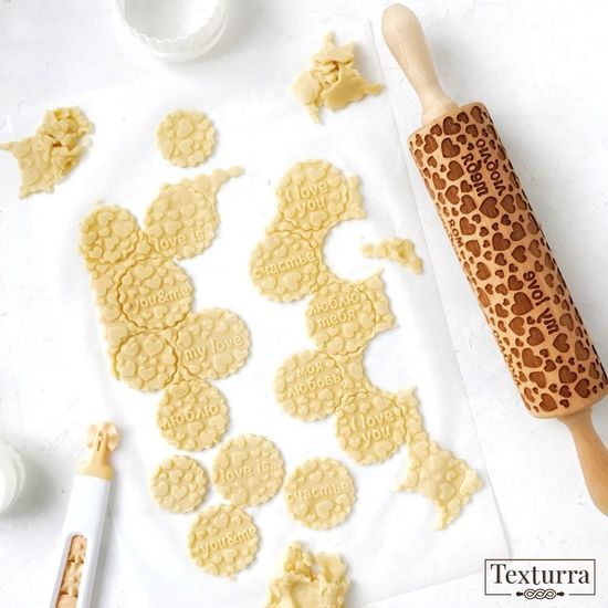 Скалка с узором Сердечки с признаниями