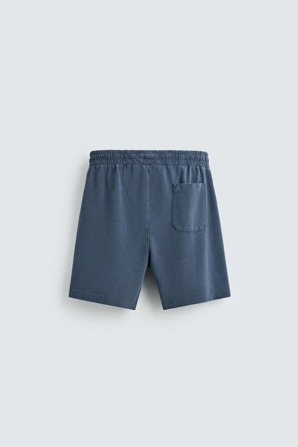 ZARA ШОРТЫ ИЗ ХЛОПКОВОГО ПИКЕ REGULAR FIT С ЭФФЕКТОМ ПОТЕРТОСТИ, СИНИЙ