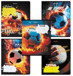 Тетрадь А5 12л. косая линия "Футбол" обложка картон (BRAUBERG)