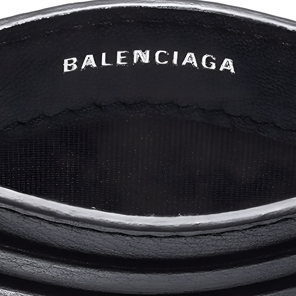 Balenciaga Cow Leather Card Holder Unisex Black