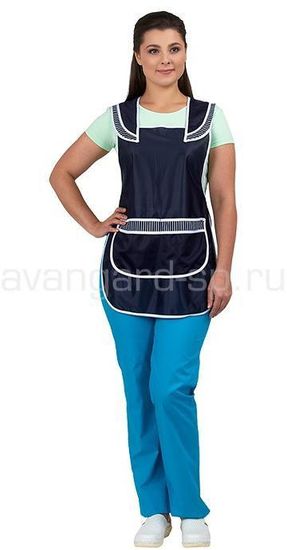 Фартук женский "Блюз" (т.синий/белый)