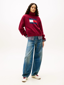 Свитер Tommy Jeans Flag Logo Turtleneck Sweater Lavish Cerise