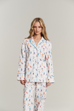 Костюм двойка из сатина с лыжниками - размер S-M