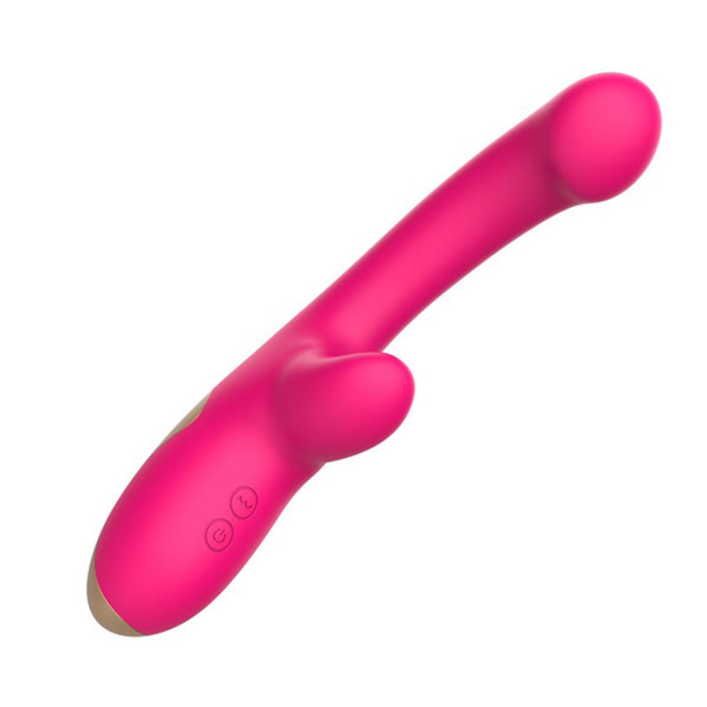 Розовый изогнутый вибромассажер 20,3см I-Moon MY-232