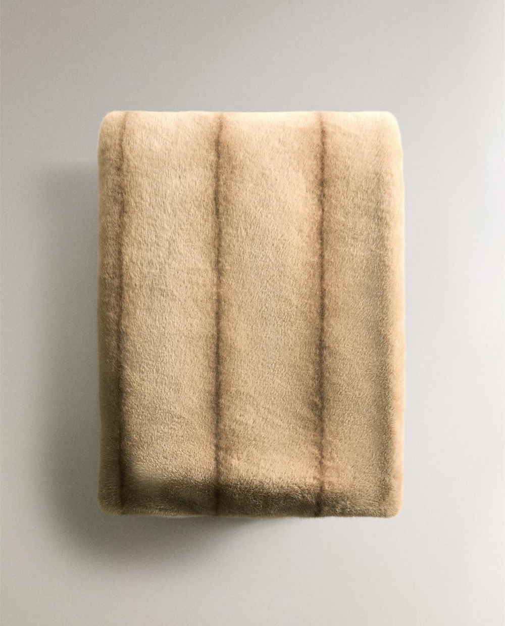 Zara Home - Полосатое Меховой плед, бежевый, 220x240 см