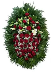 Траурный венок из живых цветов №29