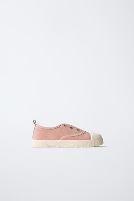 ZARA ТЕКСТИЛЬНЫЕ КЕДЫ, РОЗОВЫЙ
