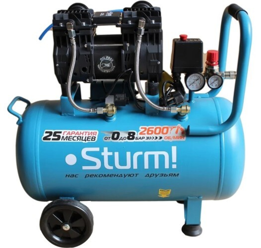 Компрессор поршневой безмасляный Sturm AC93250OL