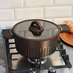 Кастрюля 3,2л Mokko Stella, а/пр литая со стеклянной крышкой