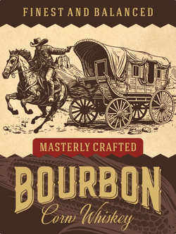 Наклейки на бутылки "BOURBON" Бурбон Блестящие 10 шт.