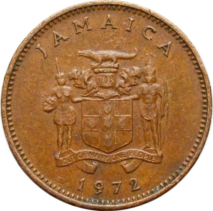 1 цент 1972 Ямайка ФАО XF