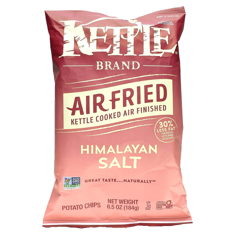 Kettle Foods, картофельные чипсы, обжаренные на воздухе, с гималайской солью, 184 г (6,5 унции)