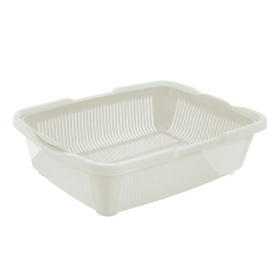 Туалет для кошек с сеткой молочно-кофейный