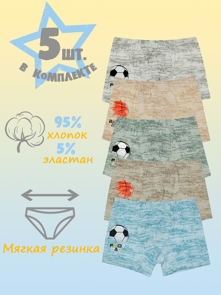 Боксеры для мальчика (5 штук в упаковке)