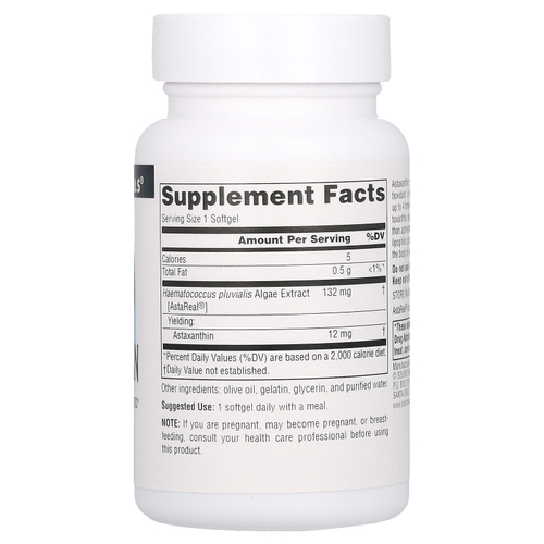 Source Naturals, астаксантин, 60 мягких таблеток