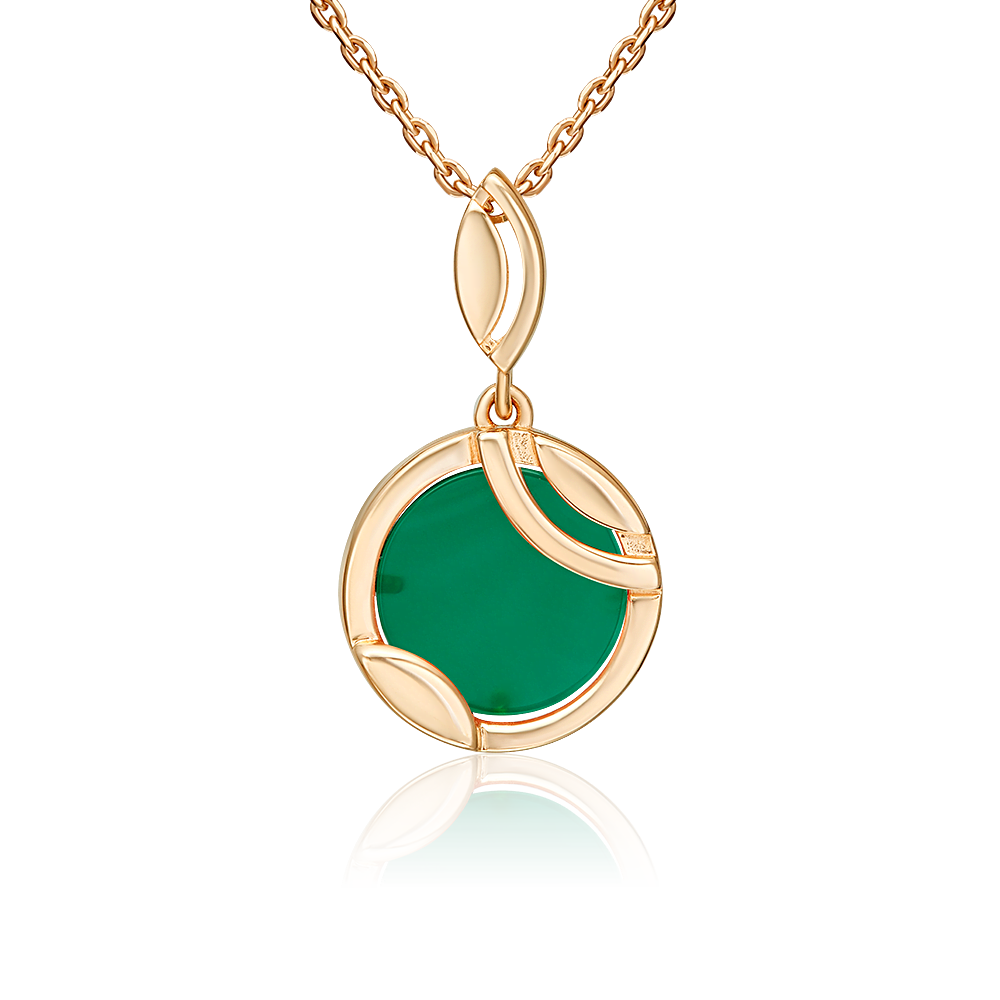 Подвеска из красного золота с агатом