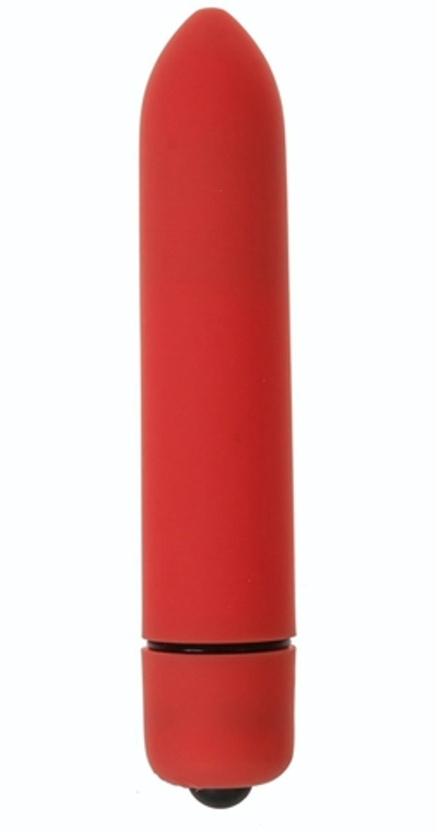 Красная вибропуля с заострённым кончиком - 9,3 см. (Цвет: красный)