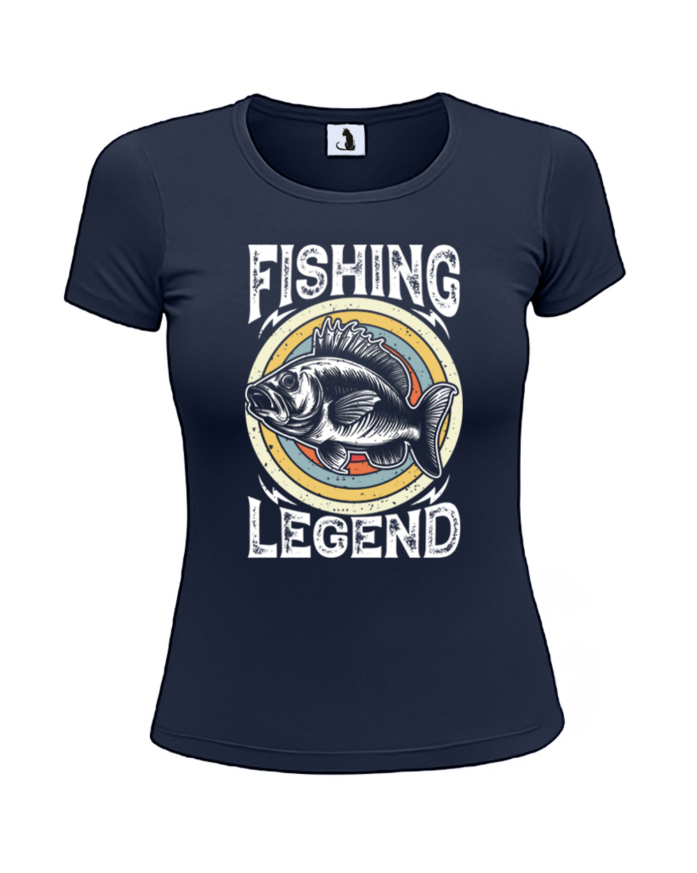 Футболка рыбака Fishing Legend женская приталенная темно-синяя