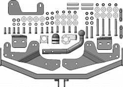 Фаркоп с оцинк. шаром Hyundai Starex 2008-2018, 2018-2023, Hyundai H1 2008-2018, 2018-2023 крепление шара на двух болтах, (без электрики, паспорт и сертификат в комплекте) Motodor.90912-A