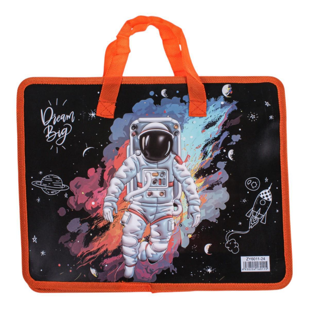 Папка с ручками А4, пластик, на молнии, 80мм, микс 12 дизайнов.