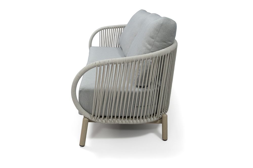 "Прато" лаунж-зона из искусственного ротанга на 4 персоны, цвет светло-серый