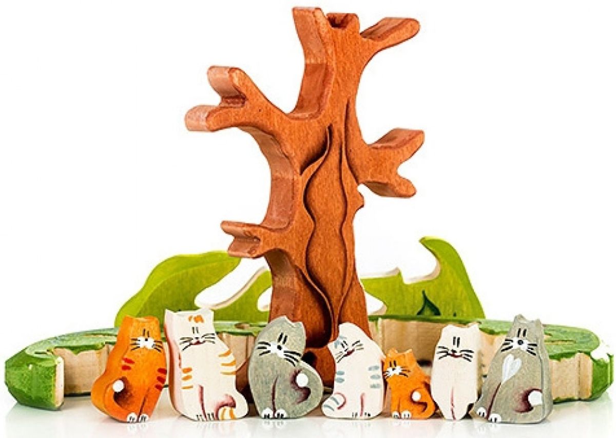 Пазл "Кошки на дереве" Сказки дерева