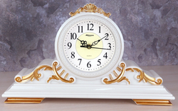 Настольные часы MIRRON, интерьер, бело-золотой