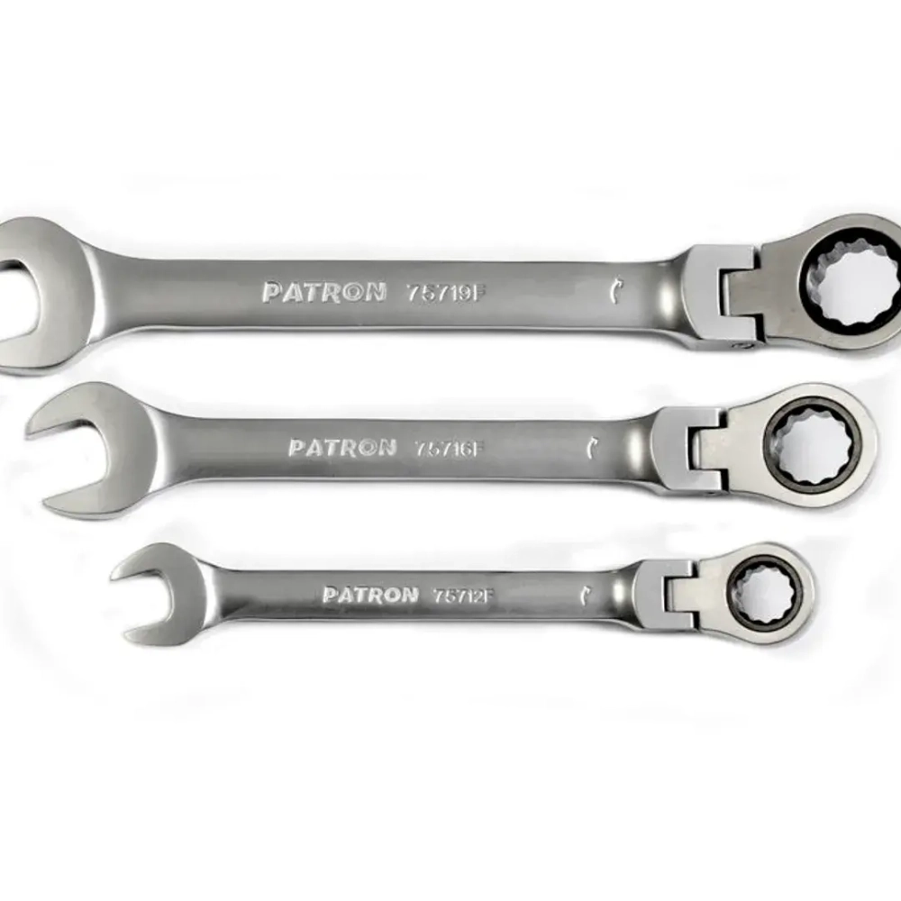 Ключ комбинированный трещоточный с шарниром 13мм PATRON P-75713F