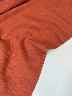 Муслин с эффектом льна терракот